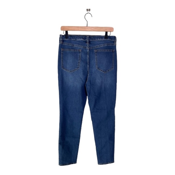 Free People Dark Denim High Waist High Rise Straight Leg Jeans Size 31 - Picture 3 of 15